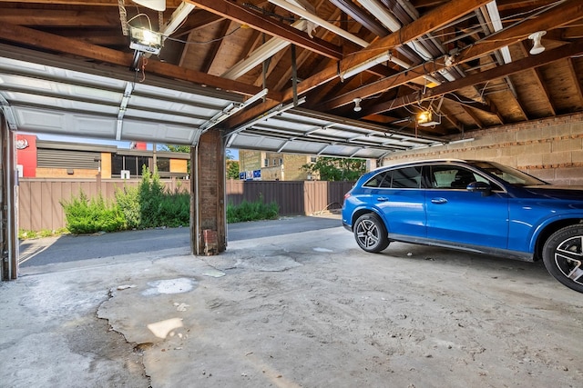 view of garage