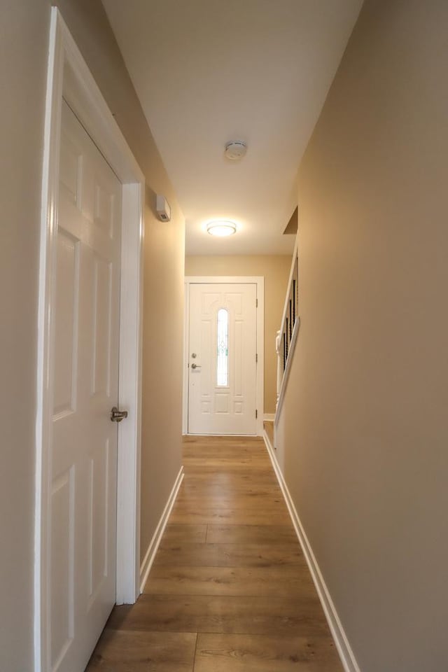 entryway featuring hardwood / wood-style flooring