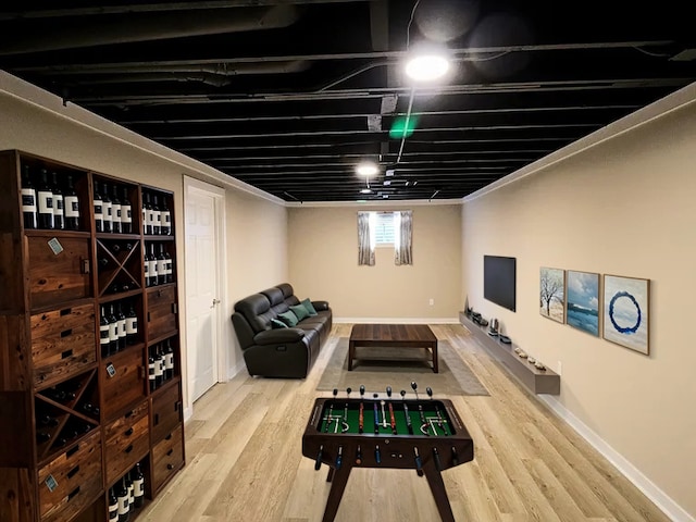 playroom featuring wood-type flooring