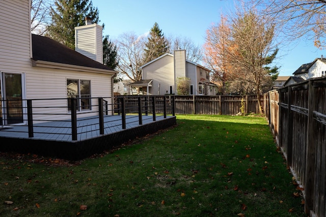 view of yard featuring a deck