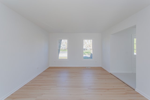 empty room featuring light hardwood / wood-style flooring