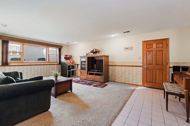 view of tiled living room