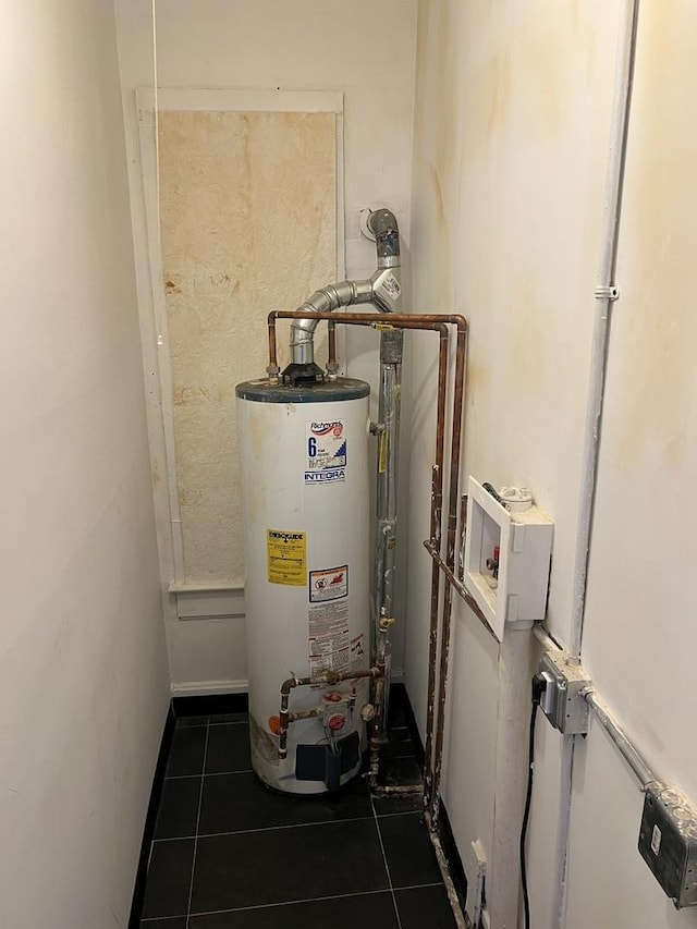 utility room with water heater