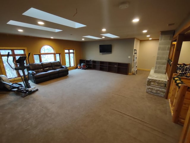 workout room with carpet floors