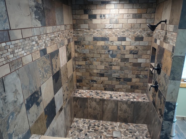 room details with a tile shower