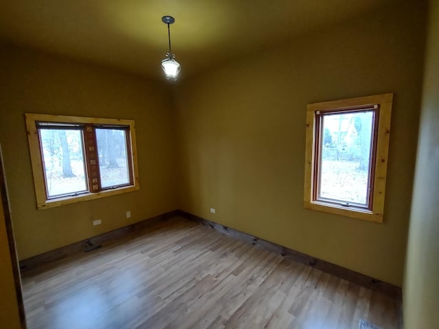 empty room with light wood-type flooring