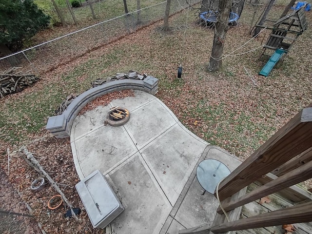 details featuring an outdoor fire pit