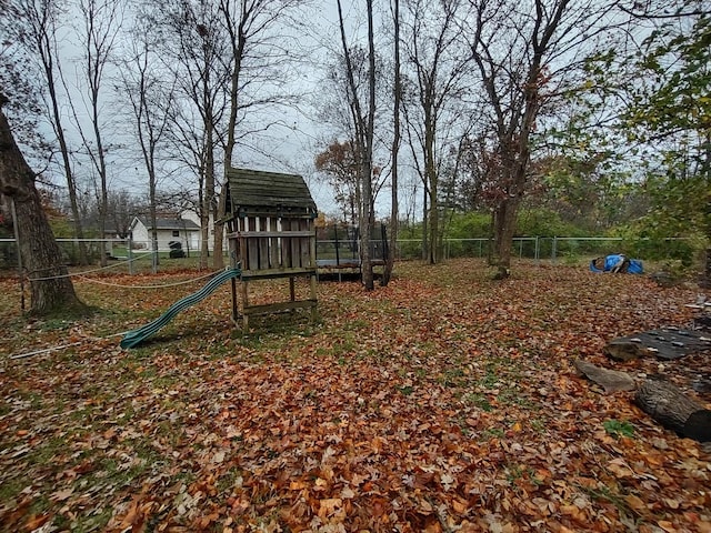 view of yard with a playground