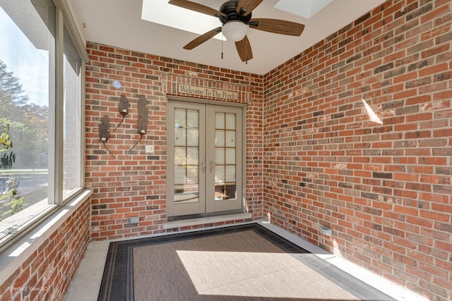 doorway to property featuring french doors