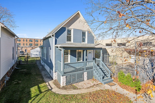 view of front of property with covered porch