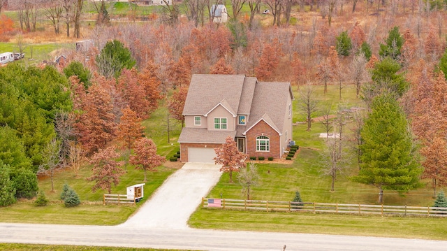 drone / aerial view featuring a rural view