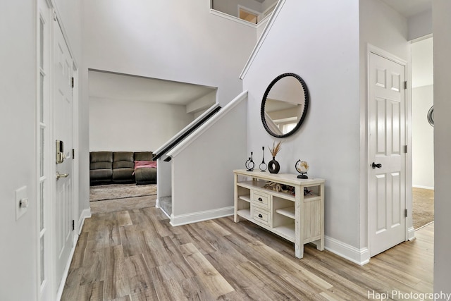 entryway featuring light hardwood / wood-style floors