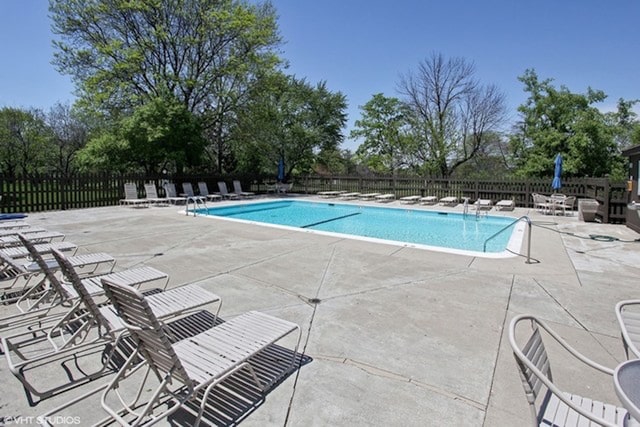 view of pool featuring a patio area