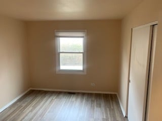 empty room featuring light wood-type flooring