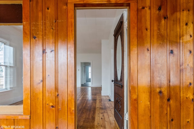 hallway featuring hardwood / wood-style floors