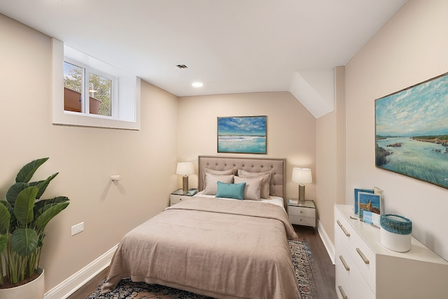 bedroom featuring dark wood-type flooring