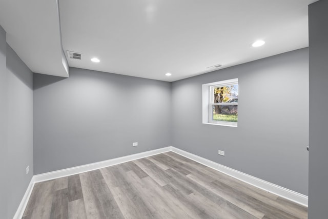 empty room featuring light wood-type flooring