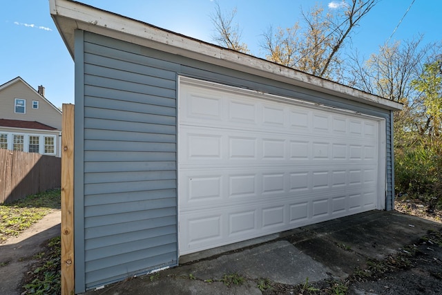 view of garage