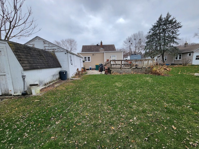 view of yard featuring a deck