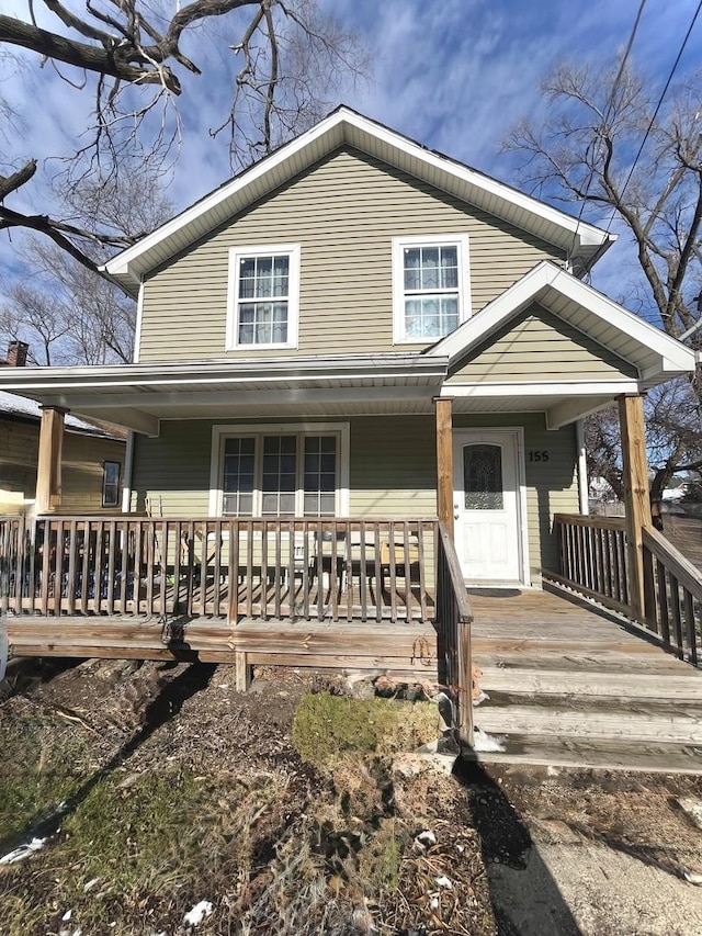 view of front of home with covered porch