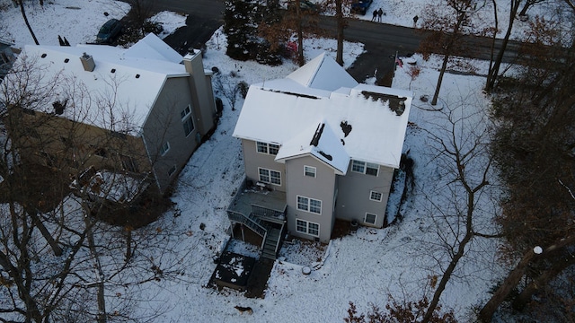 view of snowy aerial view