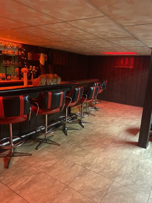 bar with wooden walls