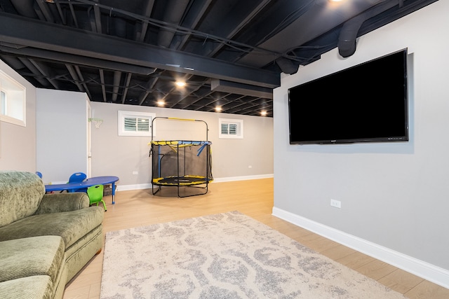 living room featuring hardwood / wood-style floors