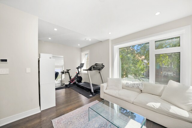 interior space featuring dark hardwood / wood-style flooring