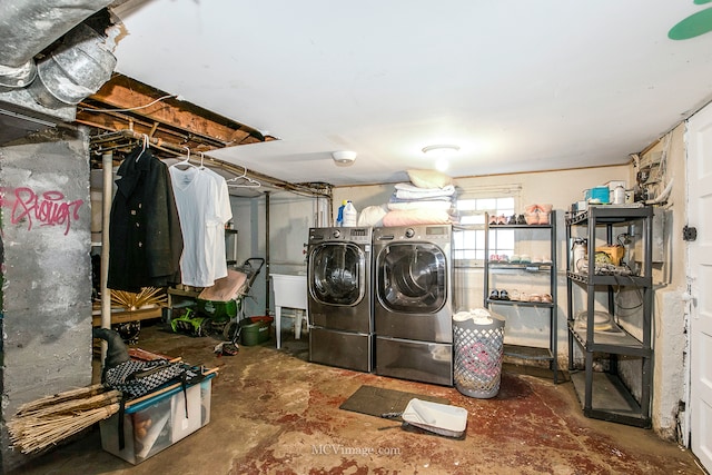 laundry area featuring independent washer and dryer