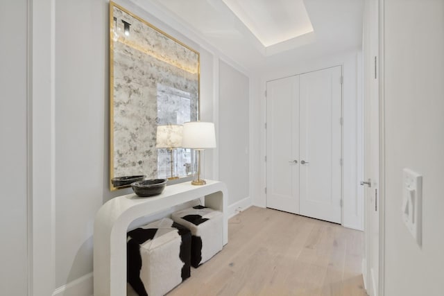 hallway featuring light hardwood / wood-style flooring