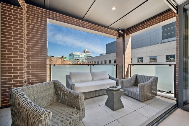 view of patio with an outdoor hangout area