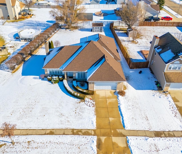 view of snowy aerial view