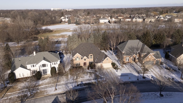 birds eye view of property with a residential view