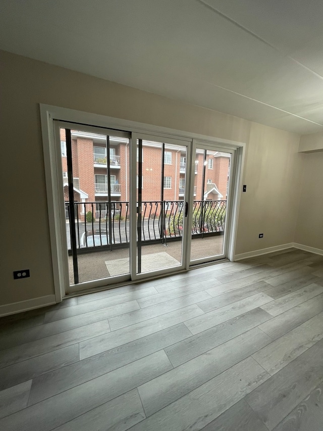 empty room featuring light hardwood / wood-style floors