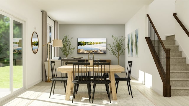 dining area featuring light hardwood / wood-style flooring