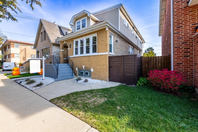 view of front of house with a front yard