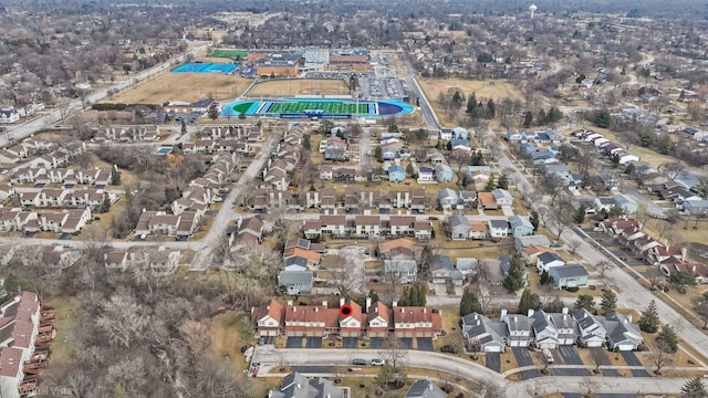 drone / aerial view with a residential view