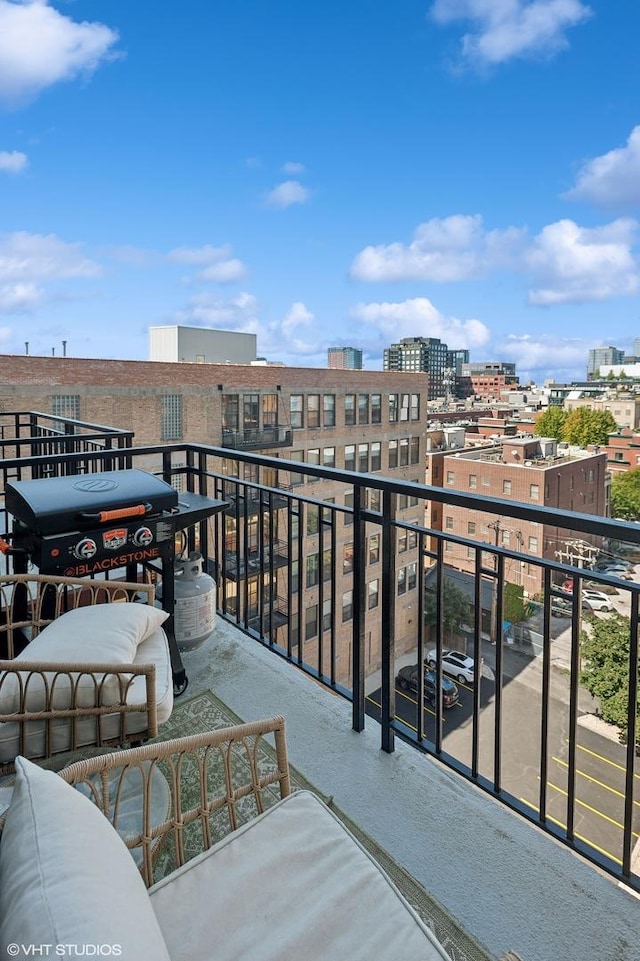 balcony with a city view