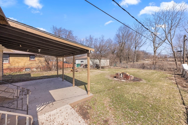 1326 Arthur Ave, Joliet, IL 60432 - view of yard featuring a patio and an outdoor fire pit