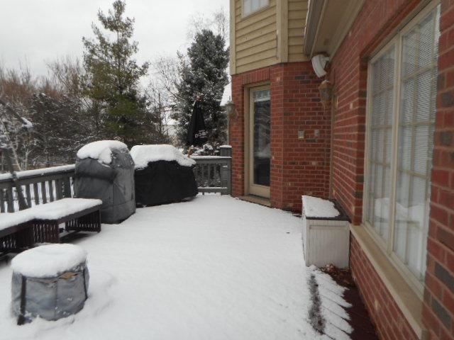 view of snow covered patio