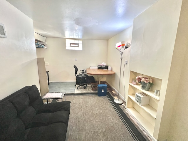 home office featuring hardwood / wood-style flooring