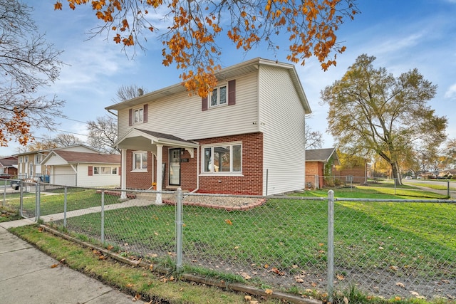 view of front of house with a front yard