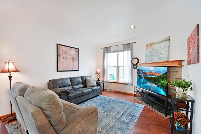 living room featuring hardwood / wood-style floors