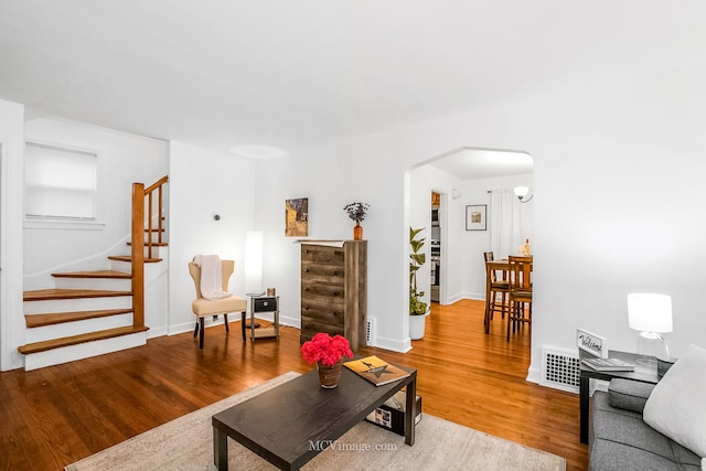 living room featuring hardwood / wood-style flooring