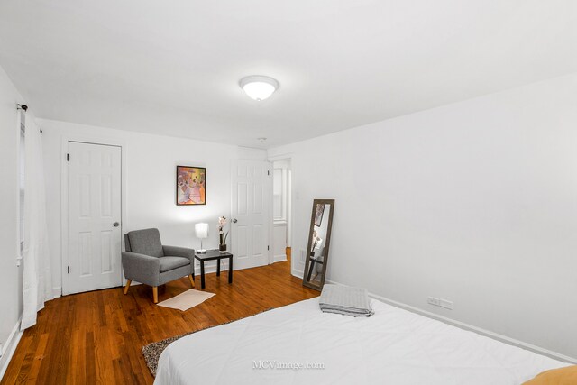 bedroom featuring wood-type flooring