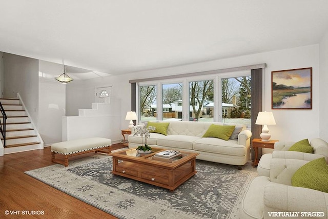 living room featuring hardwood / wood-style floors