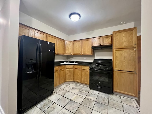 kitchen featuring black appliances