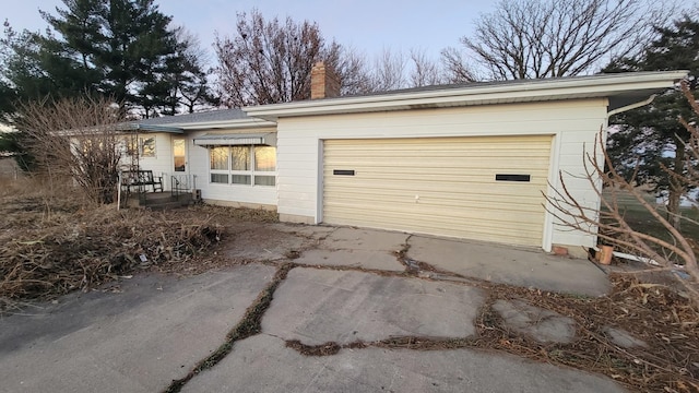 view of garage