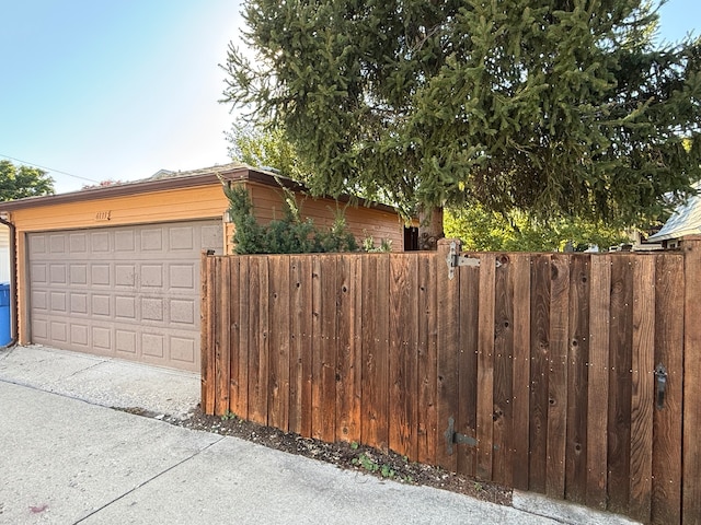 view of garage