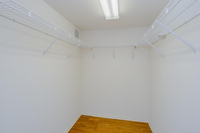 spacious closet with hardwood / wood-style floors